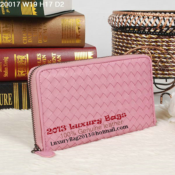 Bottega Veneta Intrecciato Nappa Zip Around Wallet BV20017 Pink