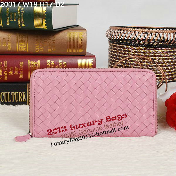 Bottega Veneta Intrecciato Nappa Zip Around Wallet BV20017 Pink