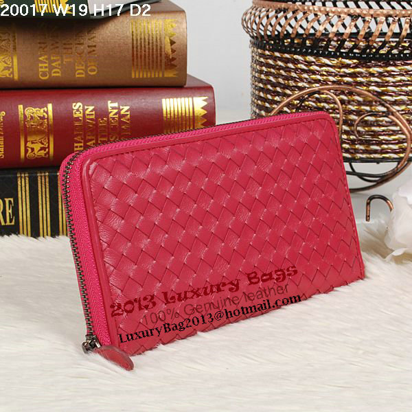 Bottega Veneta Intrecciato Nappa Zip Around Wallet BV20017 Rose