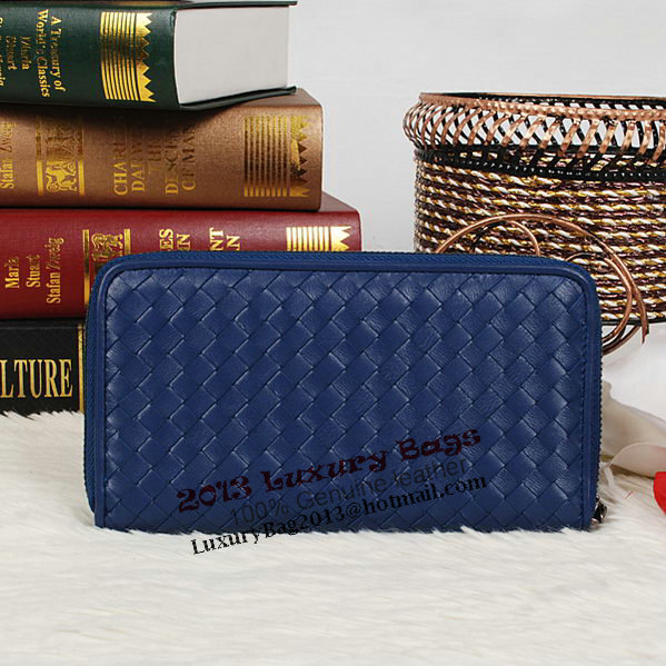 Bottega Veneta Intrecciato Nappa Zip Around Wallet BV20017 RoyalBlue