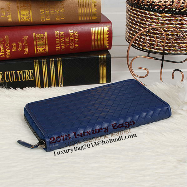 Bottega Veneta Intrecciato Nappa Zip Around Wallet BV20017 RoyalBlue