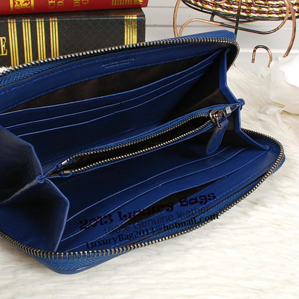 Bottega Veneta Intrecciato Nappa Zip Around Wallet BV20017 RoyalBlue