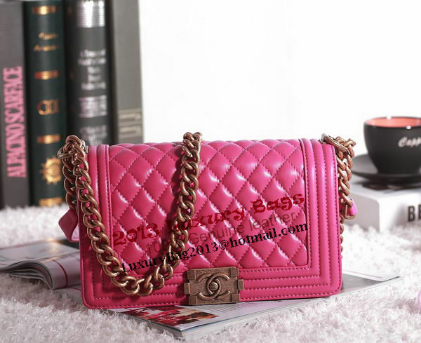 Chanel Boy Flap Shoulder Bag in Rose Lambskin Leather A67086 Gold