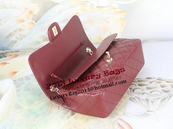 Chanel 2.55 Series Classic Flap Bag 1112 Burgundy Original Cannage Pattern Leather Gold