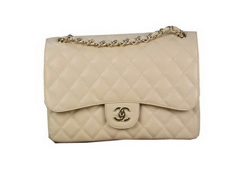 Chanel Classic Flap Bag 1113 Apricot Original Cannage Pattern Leather Gold