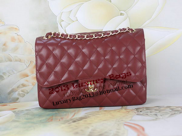 Chanel Classic Flap Bag 1113 Burgundy Original Cannage Pattern Leather Gold