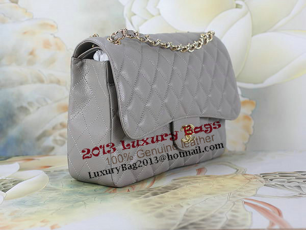 Chanel Classic Flap Bag 1113 Gray Original Cannage Pattern Leather Gold