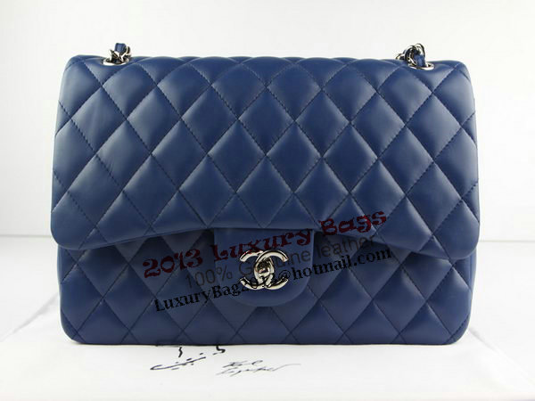 Chanel Classic Flap Bag 1113 RoyalBlue Original Sheepskin Leather Silver