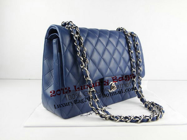 Chanel Classic Flap Bag 1113 RoyalBlue Original Sheepskin Leather Silver