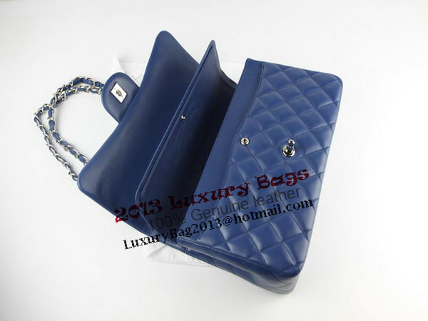 Chanel Classic Flap Bag 1113 RoyalBlue Original Sheepskin Leather Silver