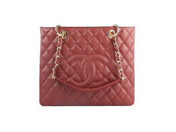 Chanel A50995 Maroon Original Cannage Leather Shoulder Bag Gold