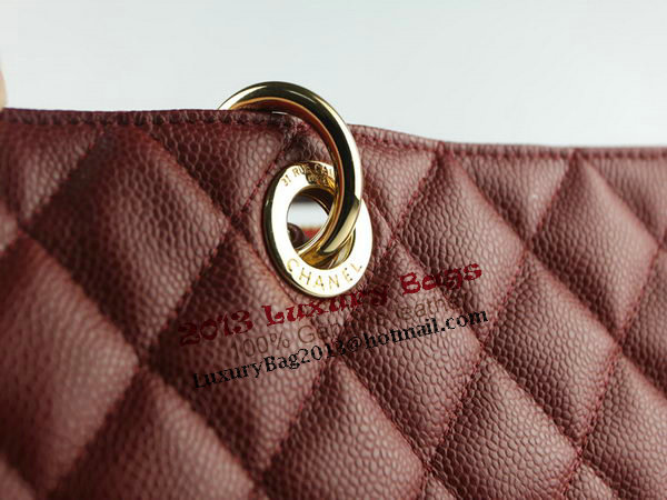 Chanel A50995 Maroon Original Cannage Leather Shoulder Bag Gold