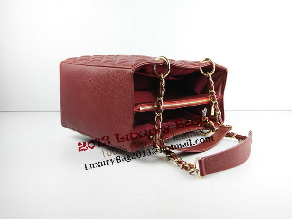 Chanel A50995 Maroon Original Cannage Leather Shoulder Bag Gold