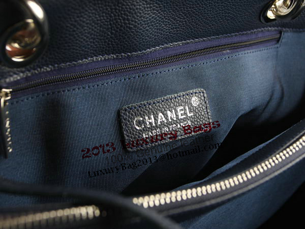 Chanel A50995 RoyalBlue Original Cannage Leather Shoulder Bag Silver