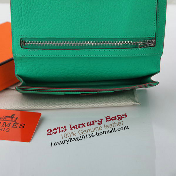 Hermes Bearn Japonaise Bi-Fold Wallet Grainy Leather A208 Light Green Hermes Bearn Japonaise Bi-Fold Wallet Grainy Leather A208 Light Green