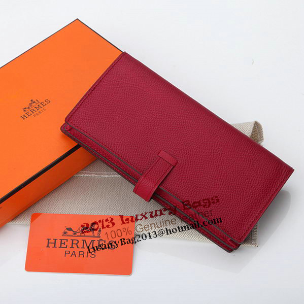 Hermes Bearn Japonaise Bi-Fold Wallet Original Leather A208 Burgundy Hermes Bearn Japonaise Bi-Fold Wallet Original Leather A208 Burgundy