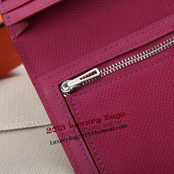 Hermes Bearn Japonaise Bi-Fold Wallet Original Leather A208 Purple