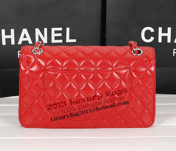 Chanel 2.55 Series Bag 1112 Red Sheepskin Leather Silver