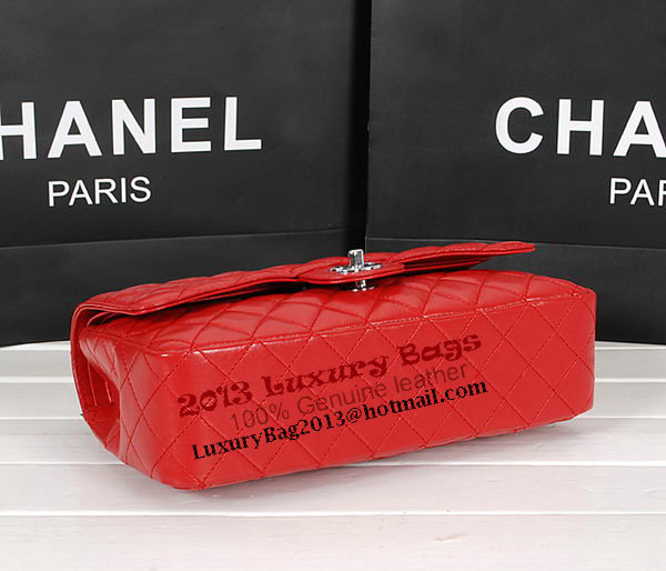 Chanel 2.55 Series Bag 1112 Red Sheepskin Leather Silver