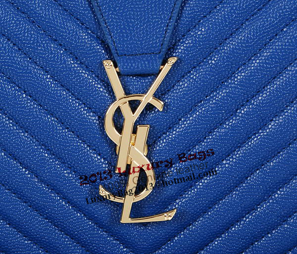 Yves Saint Laurent Classic Monogramme Shopping Bag Y9150 Apricot&Blue&Black