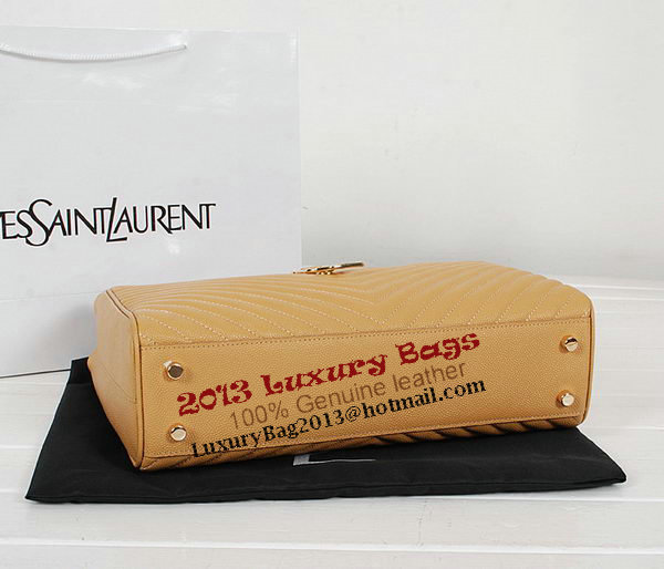 Yves Saint Laurent Classic Monogramme Shopping Bag Y9150 Apricot&Blue&Black