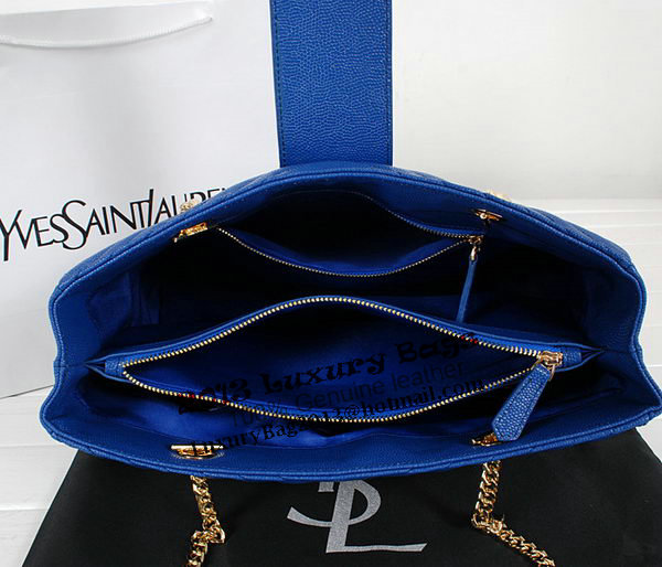 Yves Saint Laurent Classic Monogramme Shopping Bag Y9150 Apricot&Blue&Black