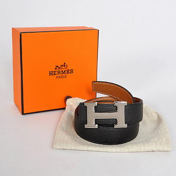 Hermes Camel Bovine Jugular Veins Belt HR1006B Silver