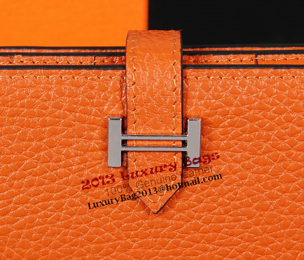 Hermes Bearn Japonaise Bi-Fold Wallet Original Leather A1018 Wheat