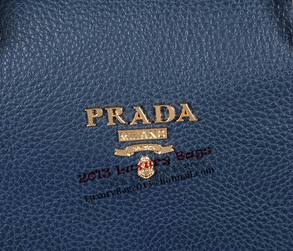 Prada Grainy Calf Leather Briefcase 80661 Blue