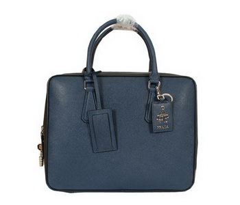 Prada Original Leather Briefcase 305M Blue