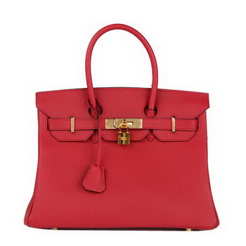 Hermes Birkin 30CM Tote Bag Burgundy Original Leather H30 Gold