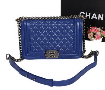 Boy Chanel Flap Shoulder Bag Original Sheepskin Leather A67086 RoyalBlue