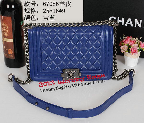 Boy Chanel Flap Shoulder Bag Original Sheepskin Leather A67086 RoyalBlue