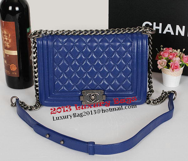 Boy Chanel Flap Shoulder Bag Original Sheepskin Leather A67086 RoyalBlue