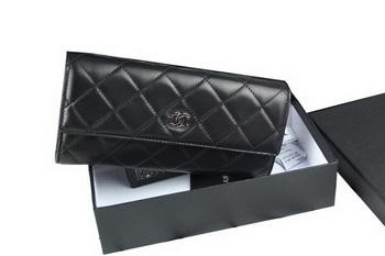 Chanel Matelasse Long Wallet Original Leather A50096 Black