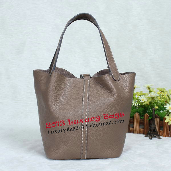 Hermes Picotin Lock MM Bag in Original Leather Dark Grey