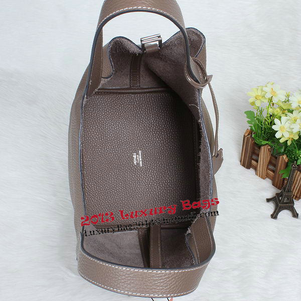 Hermes Picotin Lock MM Bag in Original Leather Dark Grey