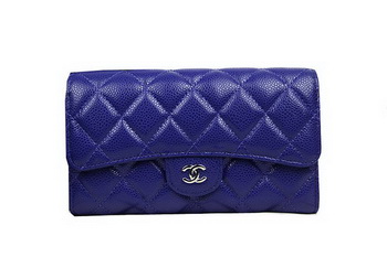 Chanel Tri-Fold Wallet Original Cannage Pattern Leather CHA31506 Blue