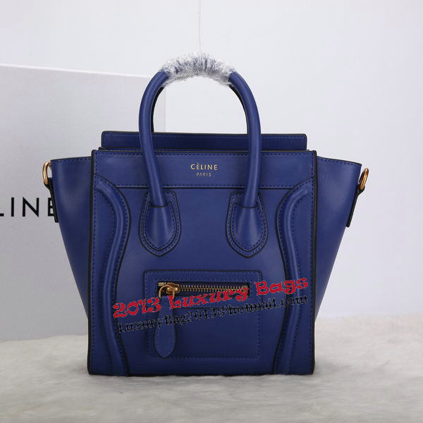 Celine Luggage Nano Bag Smooth Leather C106 Blue