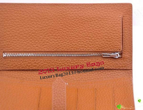 Hermes Bearn Japonaise Bi-Fold Wallet Grainy Leather H68942 Wheat