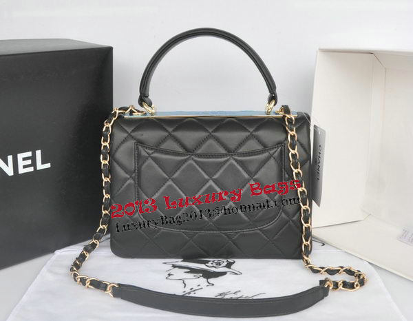 Chanel Classic Top Handle Bag Original Sheepskin Leather CHA92236 Black