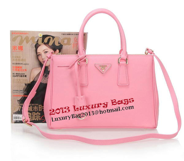 Prada Saffiano Leather Tote Bag BN1801 Pink