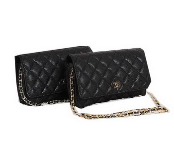 Chanel CHA33814 Original Cannage Leather mini Flap Bag Black