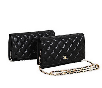 Chanel CHA33814 Original Sheepskin Leather mini Flap Bag Black