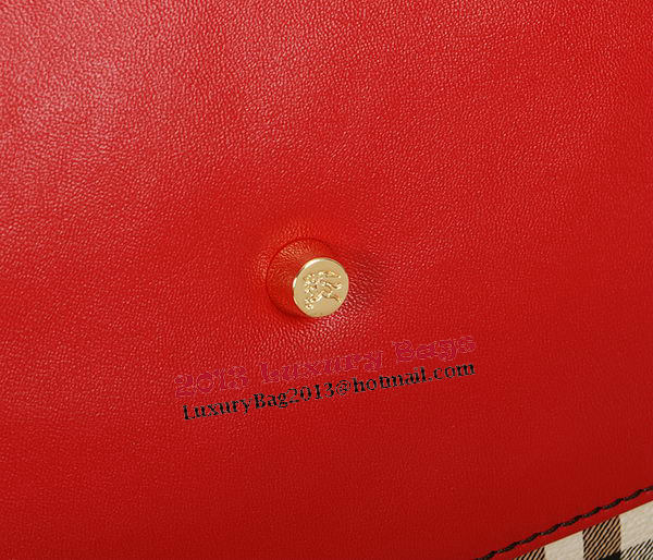 BurBerry Small Haymarket Check Tote Bag B5911 Red