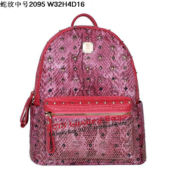 MCM Armour Medium Backpack Snake Leather MC2095 Rose