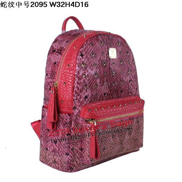 MCM Armour Medium Backpack Snake Leather MC2095 Rose