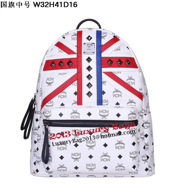 MCM Medium Flag of UK Backpack MC5173 White