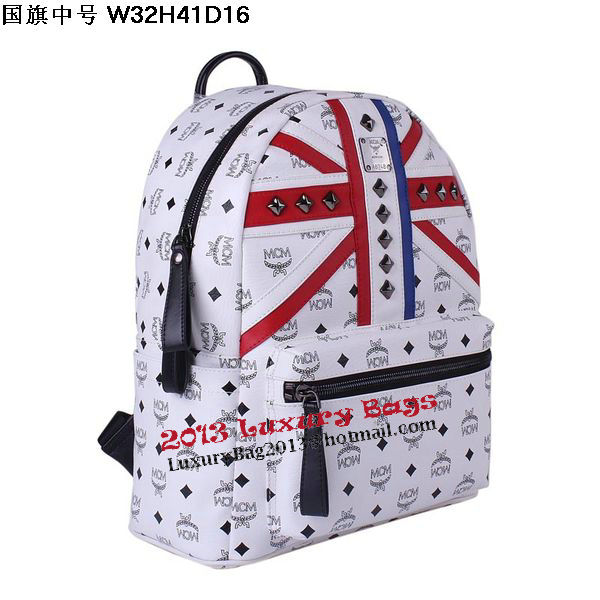 MCM Medium Flag of UK Backpack MC5173 White