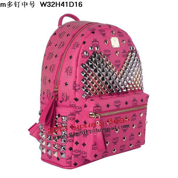 MCM Medium Stark Front Studs Backpack MC4237 Red